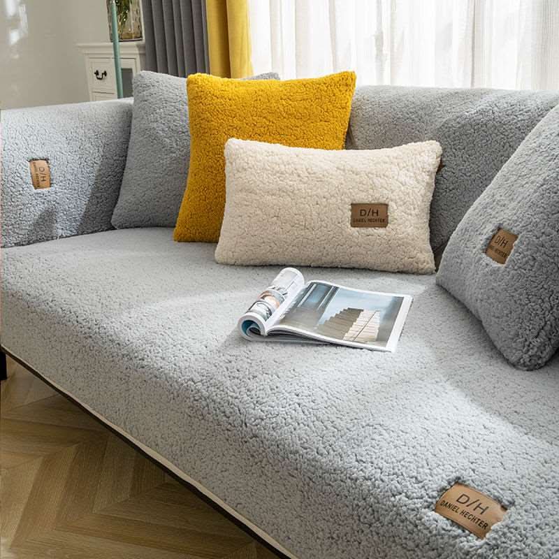 Housse de Canapé Ultra Douce en Cachemire d'Agneau – Effet Peluche & Antidérapante