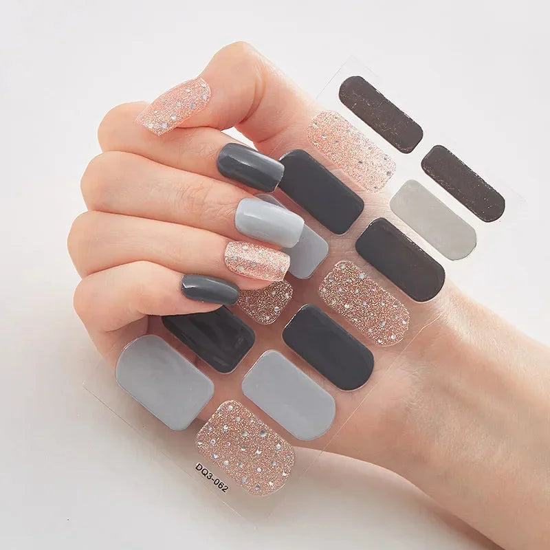 Autocollants D’Art Des Ongles 3D Pour Des Ongles Festifs Faciles — Mélange Gris Foncé, photo 15