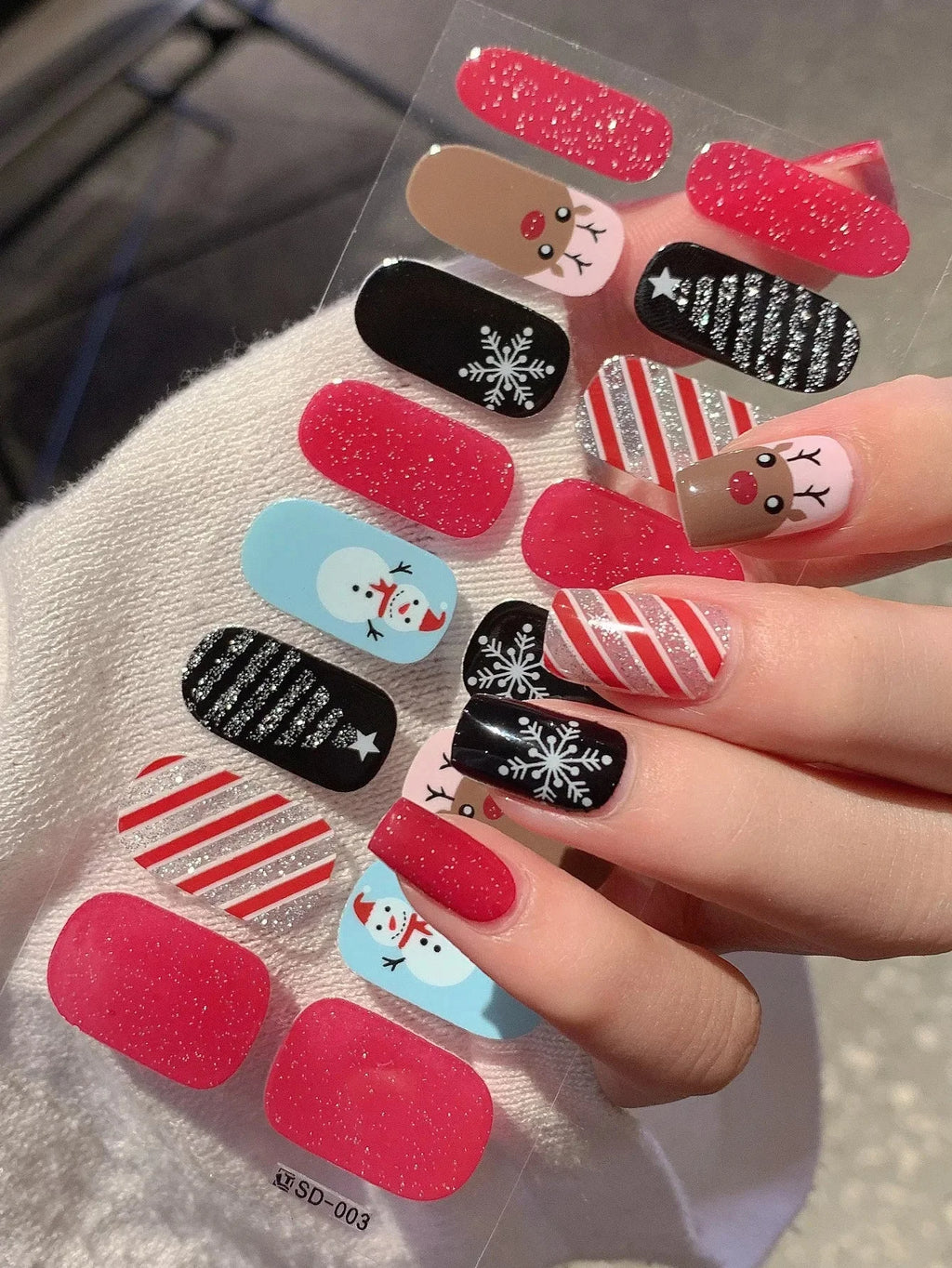 Autocollants D’Art Des Ongles 3D Pour Des Ongles Festifs Faciles — Rouge Noir, photo 27