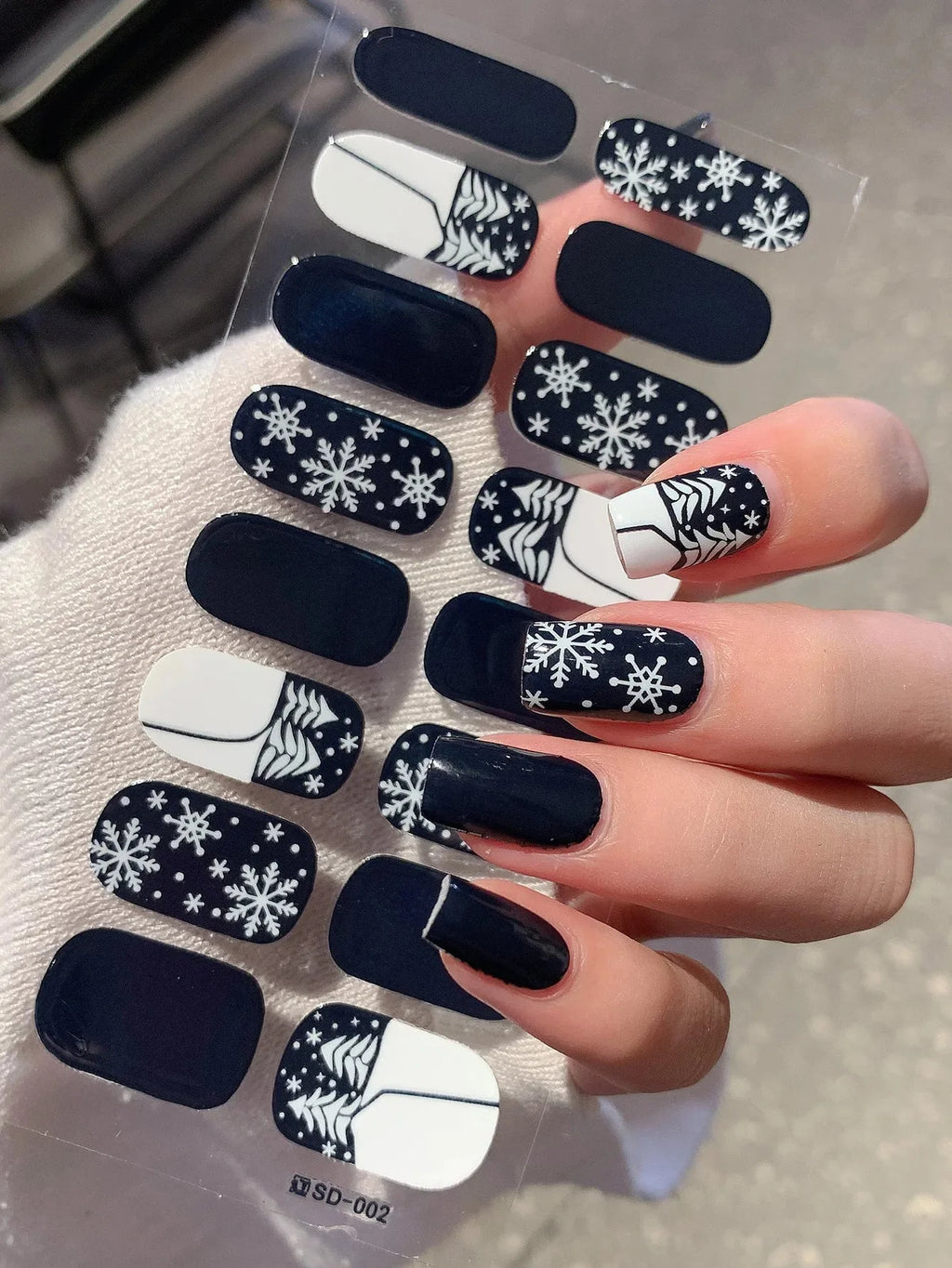 Autocollants D’Art Des Ongles 3D Pour Des Ongles Festifs Faciles — Noir Blanc, photo 28